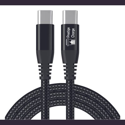 Cablu USB-C la USB-C PD 60W PRESTIGE CHARGE, Transfer Date si Incarcare SuperFastCharge 25W/45W, Compatibil iPhone 15/16/17, Samsung si Tableta, 1m, Negru