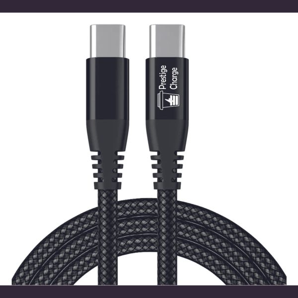 Cablu USB-C la USB-C PD 60W PRESTIGE CHARGE, Transfer Date si Incarcare SuperFastCharge 25W/45W, Compatibil iPhone 15/16/17, Samsung si Tableta, 1m, Negru
