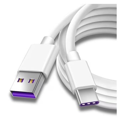 Cablu USB la USB-C pentru Date si Incarcare Rapida 5A, PRESTIGE CHARGE, SuperCharge 55W (40W/22.5W) pentru Huawei & Honor, 1m, Alb