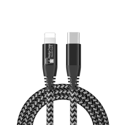 Cablu USB-C la Lightning PD 27W PRESTIGE CHARGE, Transfer Date si Incarcare SuperFastCharge 3A, Compatibil iPhone/iPad/AirPods, Suporta CarPlay, 3m, Negru