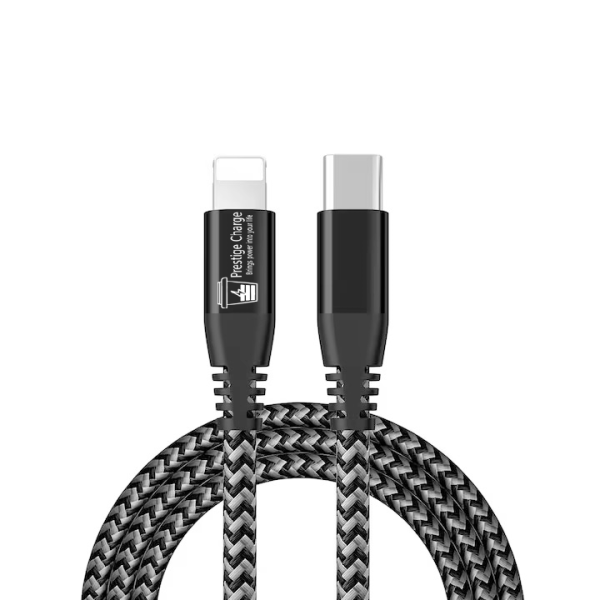 Cablu USB-C la Lightning PD 27W PRESTIGE CHARGE, Transfer Date si Incarcare SuperFastCharge 3A, Compatibil iPhone/iPad/AirPods, Suporta CarPlay, 3m, Negru