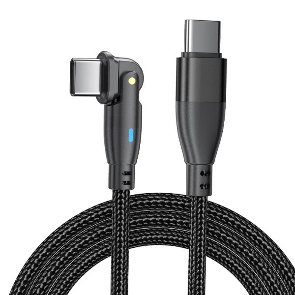 Cablu USB-C la USB-C PD 60W PRESTIGE CHARGE, Transfer Date si Incarcare SuperFastCharge 25W/45W, Cap Rotativ 180°, Compatibil Telefon/Tableta, 2m, Negru