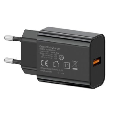 Incarcator Retea PRESTIGE CHARGE, Incarcare Rapida QC 3.0 18W, Adaptive Fast Charge(AFC), Protectie la Suprasarcina, Compatibil Samsung/iPhone, Negru