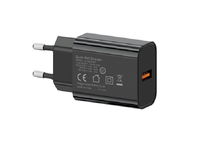 Incarcator Retea PRESTIGE CHARGE, Incarcare Rapida QC 3.0 18W, Adaptive Fast Charge(AFC), Protectie la Suprasarcina, Compatibil Samsung/iPhone, Negru
