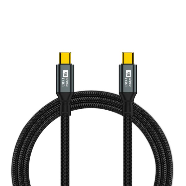 Cablu USB-C 3.2 100W PRESTIGE CHARGE, Transfer 20Gbps & Video 4K@60Hz, PD 3.0, compatibil Thunderbolt 3, Laptop, Tableta, iPhone 15/16/17, 1m, Negru