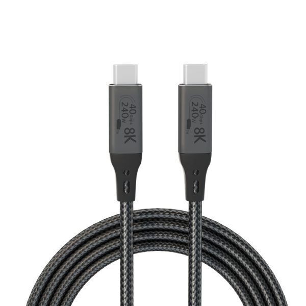 Cablu USB-C 4.0 240W PRESTIGE CHARGE, Transfer 20Gbps & Video 8K@60Hz/ 4K@144Hz, PD 3.1, compatibil Thunderbolt 4, Laptop, Tableta, iPhone 15/16/17, 3m, Negru