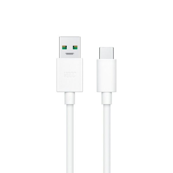 Cablu USB la USB-C pentru Date si Incarcare Rapida 5A, PRESTIGE CHARGE, SuperVooC 30W pentru Oppo, 1m, Alb
