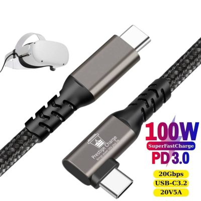 Cablu USB-C 3.2 100W PRESTIGE CHARGE, Transfer 20Gbps & Video 4K@60Hz, PD 3.0,  Cap 90°, Compatibil Laptop, Tableta, iPhone 15/16/17, Samsung, 2m, Negru