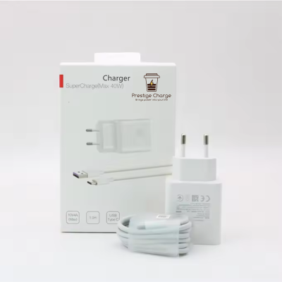 Incarcator Retea SuperCharge 40W PRESTIGE CHARGE, Iesire USB, pentru Huawei/Honor, Cablu USB la USB-C 5A Inclus, 1m, Alb