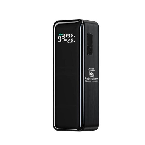 Baterie Externa Adventure, PRESTIGE CHARGE, 27.000mAh, 160W dual-output, 2 x USB-C PD 80W, USB QC 3.0, Display Smart, afisare putere, pentru Avion, Calatorii, Negru