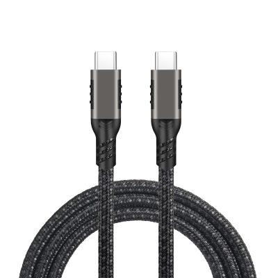 Cablu USB-C 3.2 100W PRESTIGE CHARGE, Transfer 20Gbps & Video 4K@60Hz, PD 3.0, compatibil Thunderbolt 3, Laptop, Tableta, iPhone 15/16/17, 1m, Negru textil
