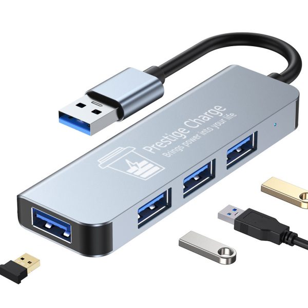 Hub USB, 4 in 1, PRESTIGE CHARGE, Extensie Port USB la 4 * USB 3.0, Transfer Rapid de Date 5Gbps, Carcasa Aluminiu