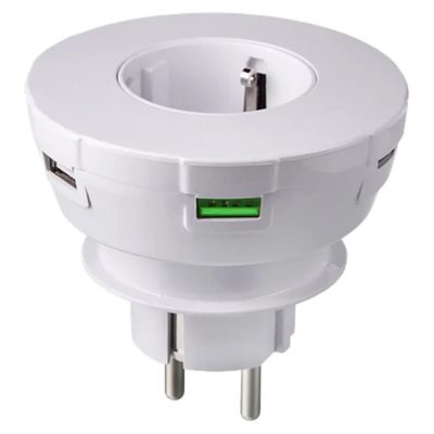 Priza 5 in 1, Freenet, cu 4 x USB si 220V, Fast Charge si Organizator Cabluri