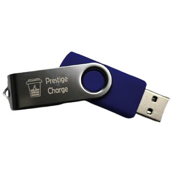 Stick USB, PRESTIGE CHARGE, 16GB, transfer date 480Mbps, cover aluminiu, albastru