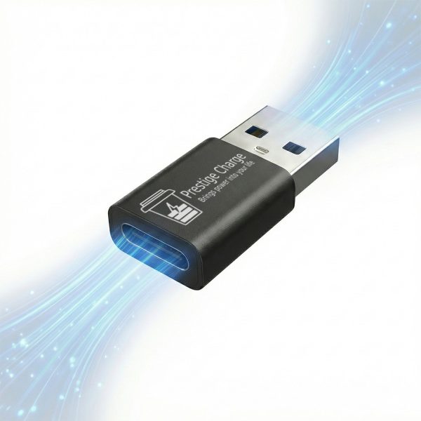 Adaptor USB-C mama la USB-A tata, PRESTIGE CHARGE®, USB 3.0, Convertor Universal pentru Incarcare Rapida si Transfer Date, Compatibil Telefon, Laptop, PC, Incarcator Auto, Power Bank, Design Compact si Rezistent, Negru