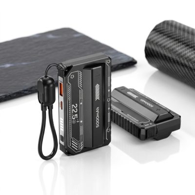 Baterie externă SWAP 5000mAh, PRESTIGE CHARGE, celulă detașabilă, 22.5W max, Power Delivery 20W, USB-C + USB-A, negru