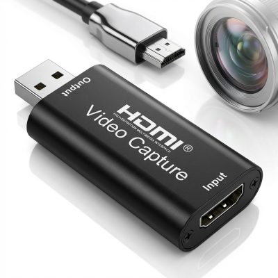 Placă captură video HDMI la USB 3.0, PRESTIGE CHARGE, 1080P Full HD 60FPS, Plug and Play fără drivere, captură gaming live streaming, compatibil Windows Mac Linux, Negru