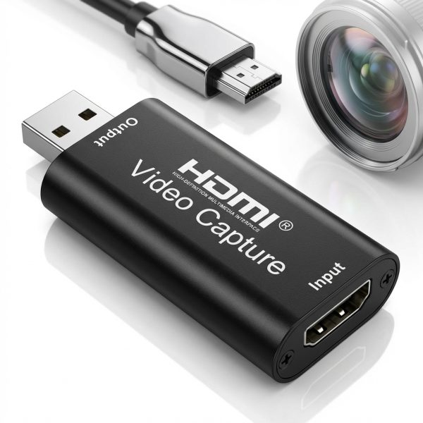 Placă captură video HDMI la USB 3.0, PRESTIGE CHARGE, 1080P Full HD 60FPS, Plug and Play fără drivere, captură gaming live streaming, compatibil Windows Mac Linux, Negru
