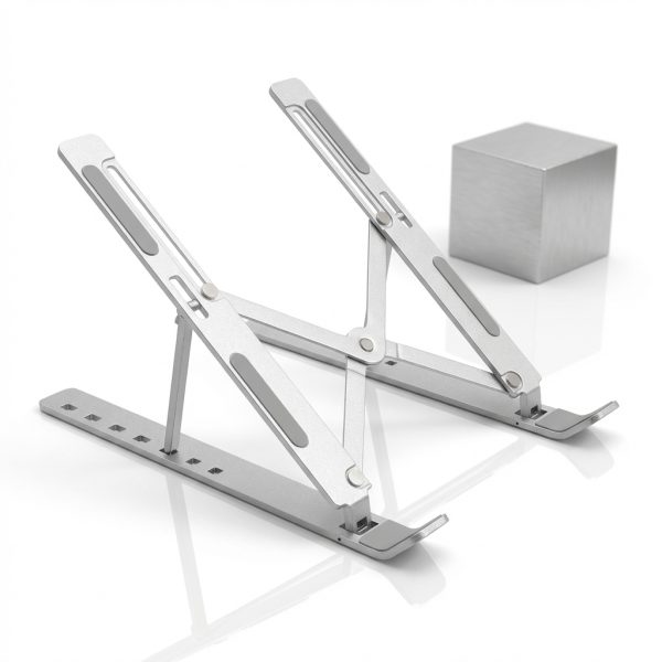 Stand laptop pliabil din aluminiu, PRESTIGE CHARGE, reglabil pe înălțime 6 niveluri, răcire naturală, compatibil tabletă telefon carte, silicon antiderapant, ergonomic