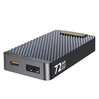 Incarcator retea GaN 72W DuoSlim, PRESTIGE CHARGE®, ultra-slim, pliabil, USB-C 65W + USB-A 18W, PD 3.0, pentru iPhone 15-17 Pro/ProMax, Samsung, laptop si tableta, negru